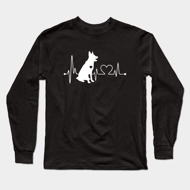 Heartbeat German Shepherd Long Sleeve T-Shirt by BamBam